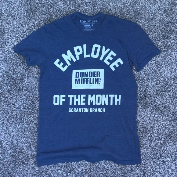The Office “Employee of the Month” Shirt Tee Adult Small Dunder Mifflin Blue - Picture 2 of 5